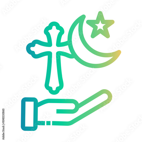 religion Line Gradient Icon