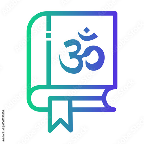 vedas book Line Gradient Icon