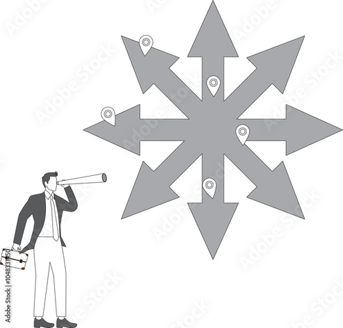 Direction, Forecasting,Stability, Businessman,