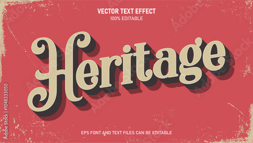 Heritage text,  vintage style editable text  effect