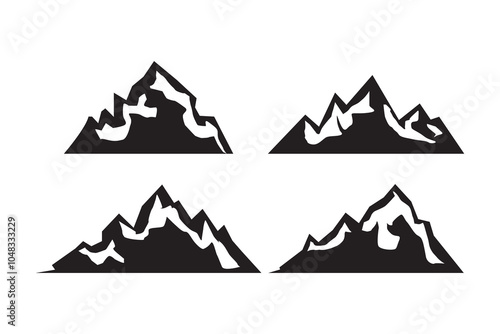 Mountain silhouette set vector design big pack of illustration and icon
