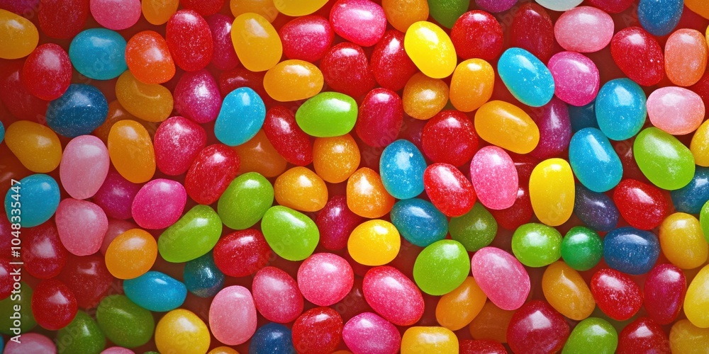 Obraz premium A background of colorful jelly beans, vibrant and playful, perfect for Easter celebrations or candy-themed designs. 