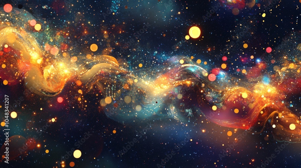 Vibrant Cosmic Abstract Background with Stars Vibrant Cosmic Abstract Background with Stars
