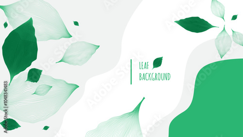 Abstract background with green leaves. Vector illustration for your design