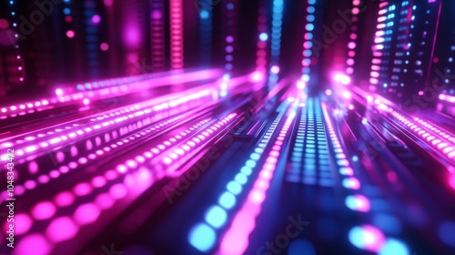 Futuristic Abstract Background with Neon Lights