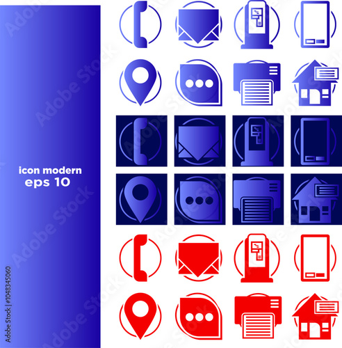 set of newspaper and fuel filling icons