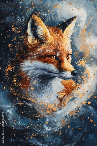 Wallpaper Mural Vivid portrait of a majestic fox amidst a cosmic background blending artistry and nature’s beauty in striking detail Torontodigital.ca
