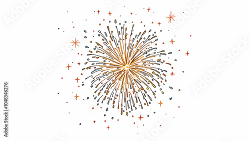 Celebration Fireworks Illustration with Sparks and Stars