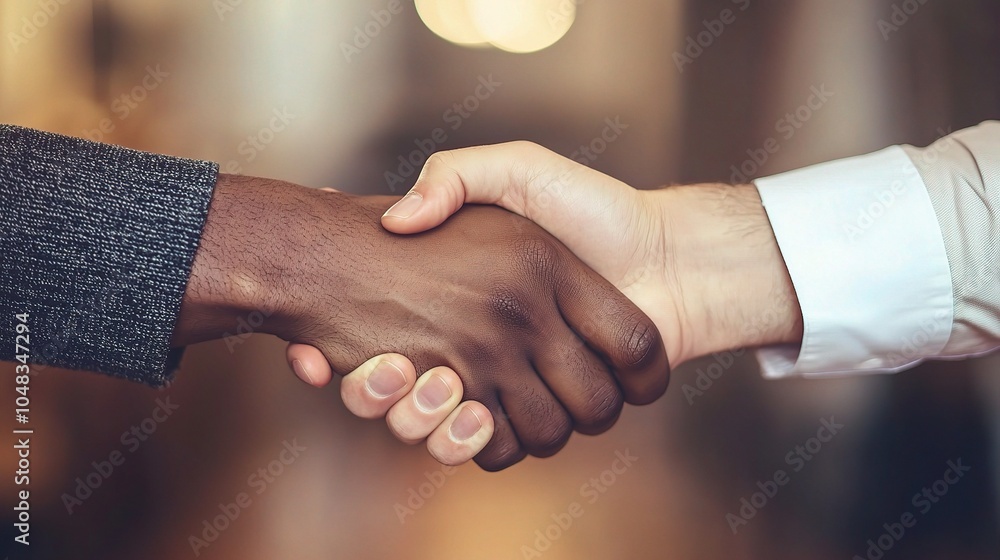 Diverse Hands Shaking in a Professional Setting Diverse Hands Shaking in a Professional Setting