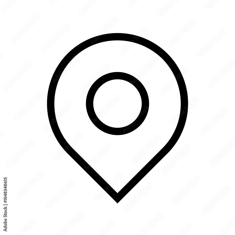 Pin Pointer Location Marker Single Icon in Outline Line Style Pin Pointer Location Marker Single Icon in Outline Line Style