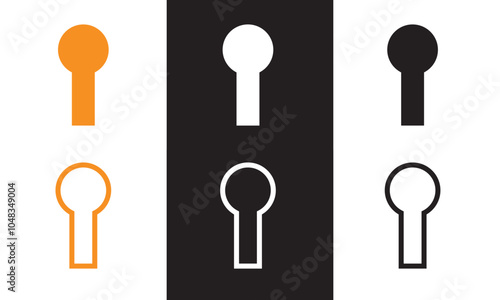 Key hole vector icon . Outline Filled Vector Sign. isolated on white and black background. Vector illustration. EPS 10      
  