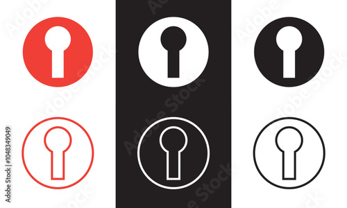 Key hole vector icon . Outline Filled Vector Sign. isolated on white and black background. Vector illustration. EPS 10      
  