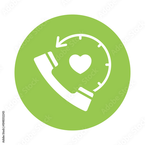 helpline vector Gylph Circle Design icon. Volunteering Symbol on White background EPS 10 File