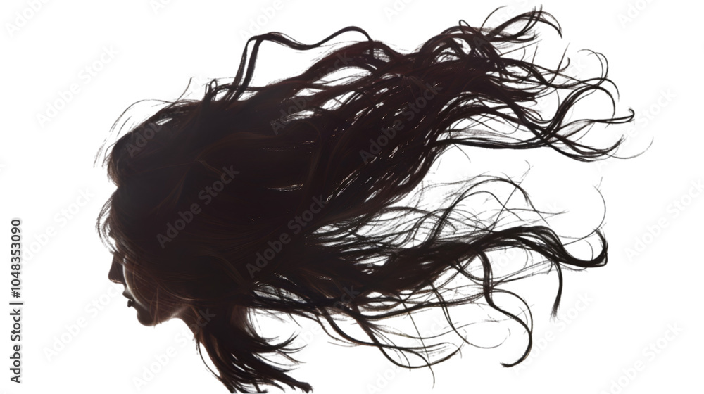 Naklejka premium woman hair silhouette png