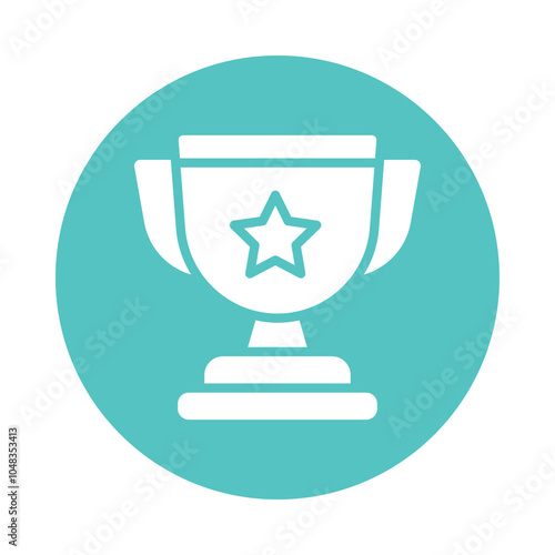 Award vector Gylph Circle Design icon. Volunteering Symbol on White background EPS 10 File