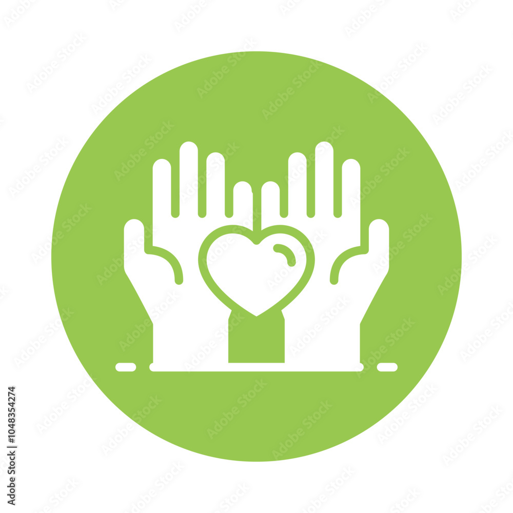 Fototapeta premium Volunteer vector Gylph Circle Design icon. Volunteering Symbol on White background EPS 10 File