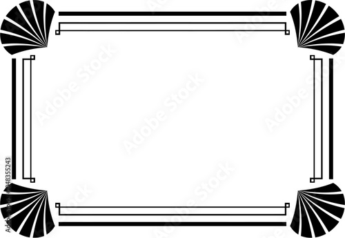Art Deco frame on white background
