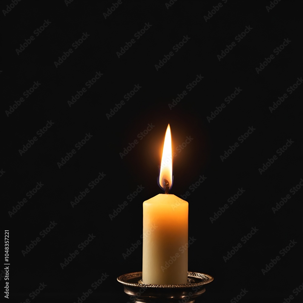 burning white candle light in the dark background burning white candle light in the dark background