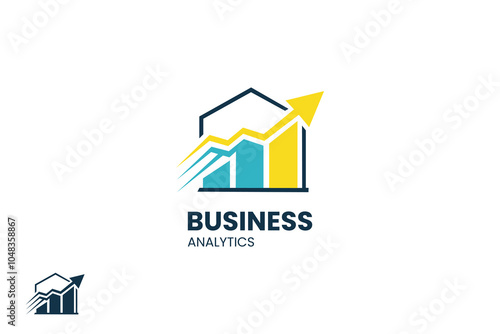 Dynamic Business Growth Chart in Blue and Yellow Hues