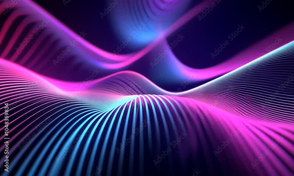 A vibrant, flowing abstract design with wave-like patterns in purple and blue hues. A vibrant, flowing abstract design with wave-like patterns in purple and blue hues.