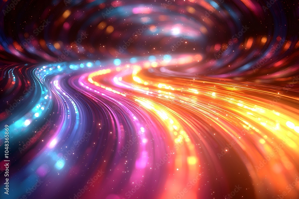 Vibrant multicolored light trails in dynamic motion capturing futuristic energy Vibrant multicolored light trails in dynamic motion capturing futuristic energy