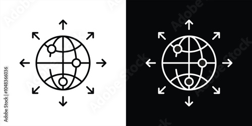 global network icon. global connections, expansion icon. vector illustration