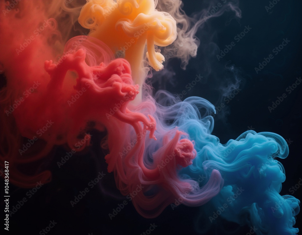 Colorful Ink Swirls. Colorful Ink Swirls.