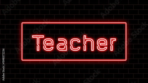 Teacher のネオン文字