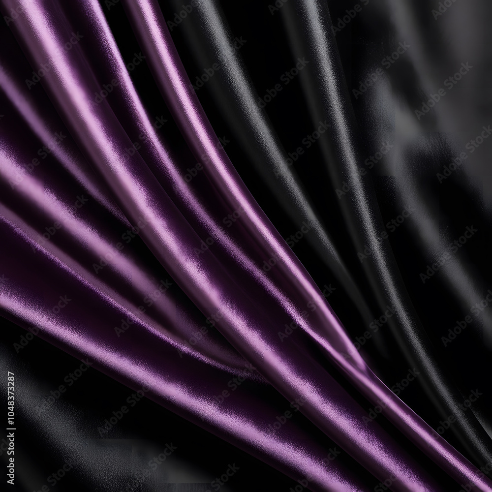 Fototapeta premium Waves of light and shadow dance in harmonious rhythm. 3D geometric vector background with gradient black and multicolor distortion waves.
