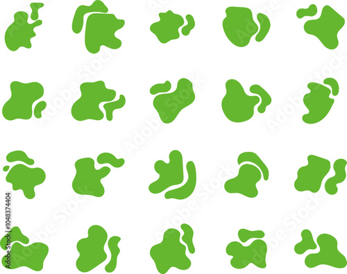  Abstract Green Liquid Shape