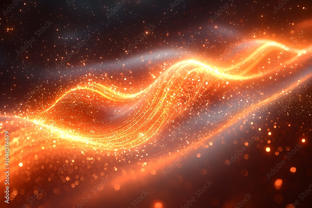 Glowing abstract wave of energy particles in motion Glowing abstract wave of energy particles in motion