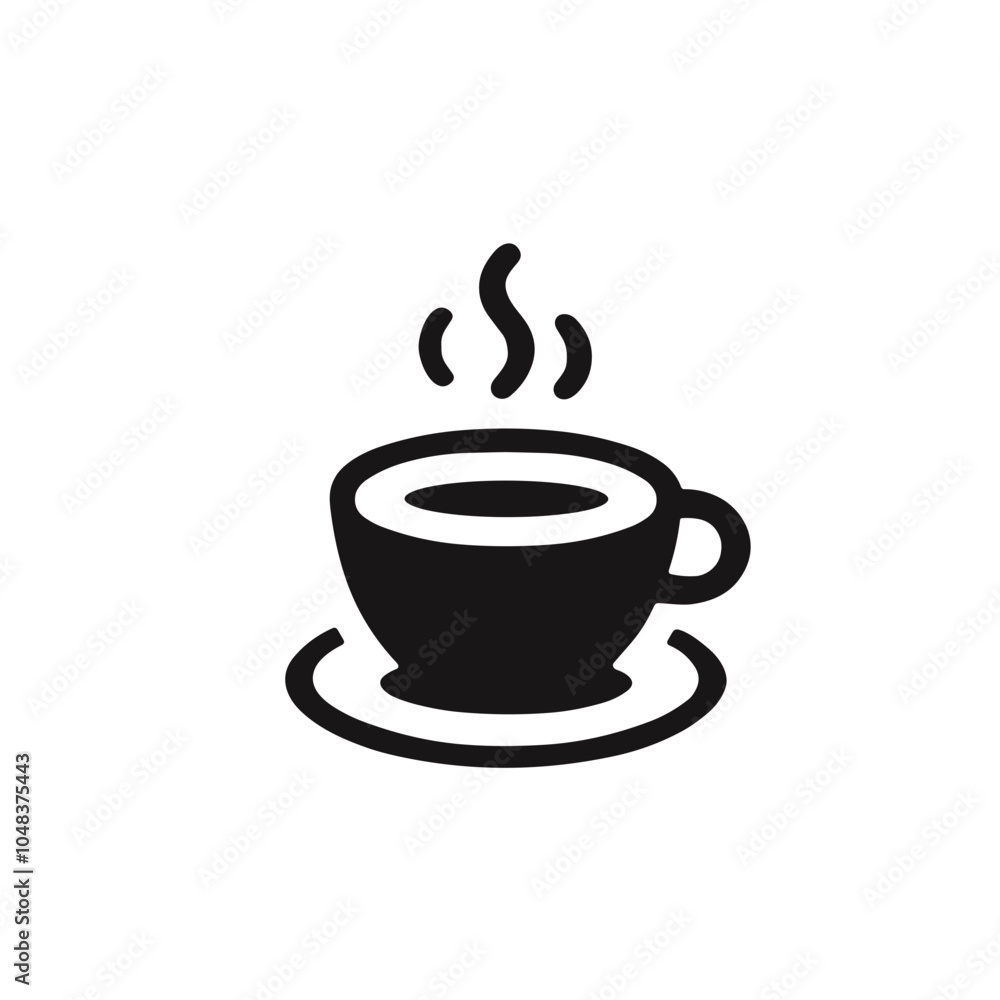 Obraz premium Cup of steaming coffee on a saucer, symbolizing beverage enjoyment and relaxation 