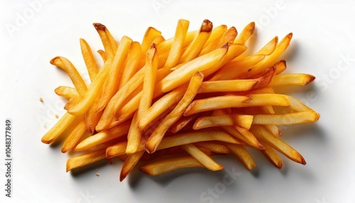  French fries on white background fast food 