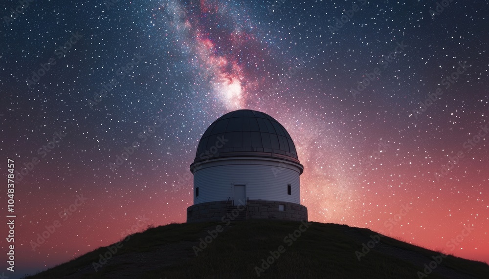 Observatory Dome under Milky Way with Stars Observatory Dome under Milky Way with Stars