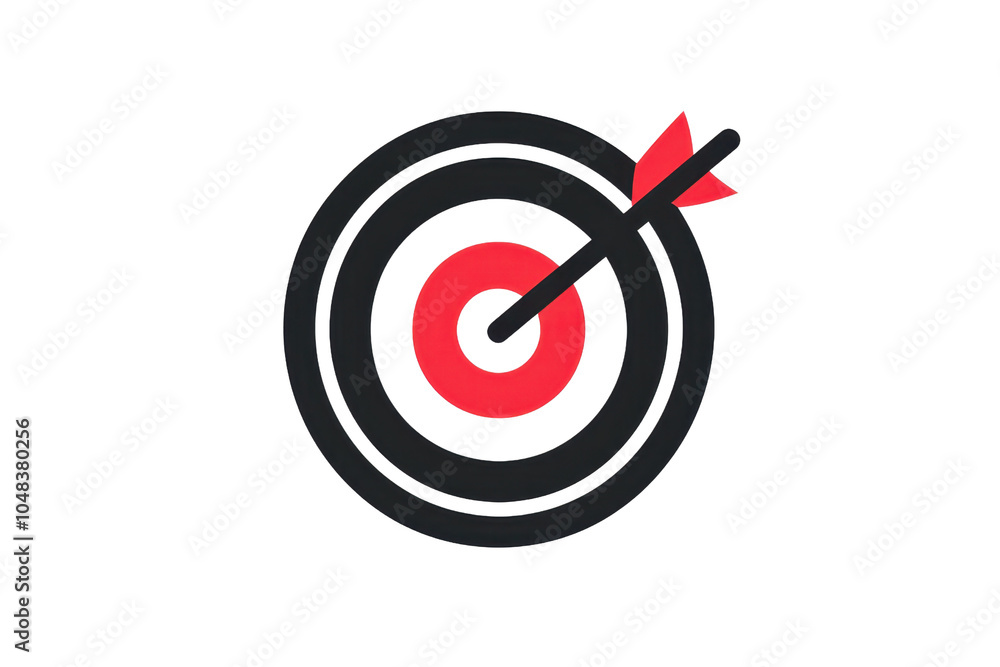 Vector illustration of a bullseye target with an arrow, symbolizing precision, success, and goal achievement. Ideal for business themes. Vector illustration of a bullseye target with an arrow, symbolizing precision, success, and goal achievement. Ideal for business themes.