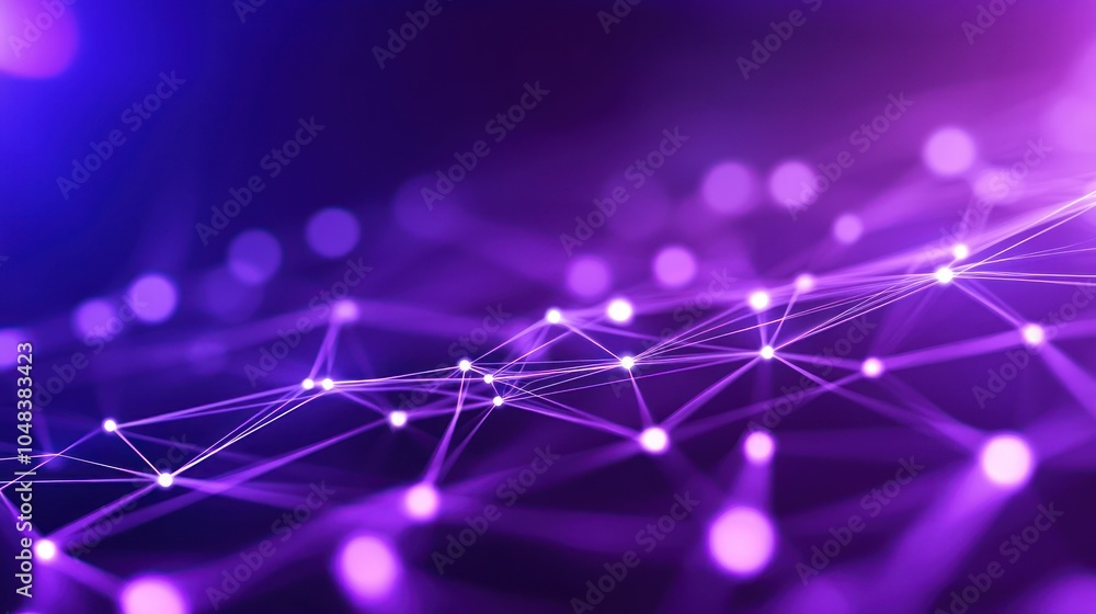 Abstract Purple Network with Glowing Points and Lines Abstract Purple Network with Glowing Points and Lines