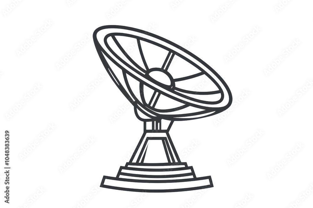 Illustration of a satellite dish vector on a transparent background. Ideal for telecommunications, broadcasting, and tech designs. Illustration of a satellite dish vector on a transparent background. Ideal for telecommunications, broadcasting, and tech designs.