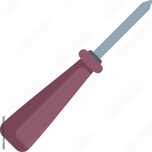 This awl with wooden handle is perfect for piercing holes in leather for sewing and crafting