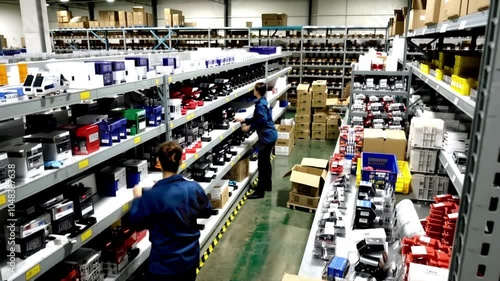 Wallpaper Mural A timelapse of  workers placing items on shelf. Torontodigital.ca