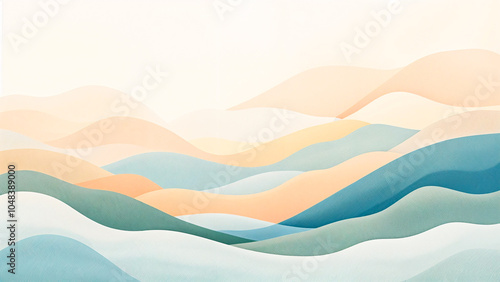 Abstract Landscape in Soft Pastel Colors