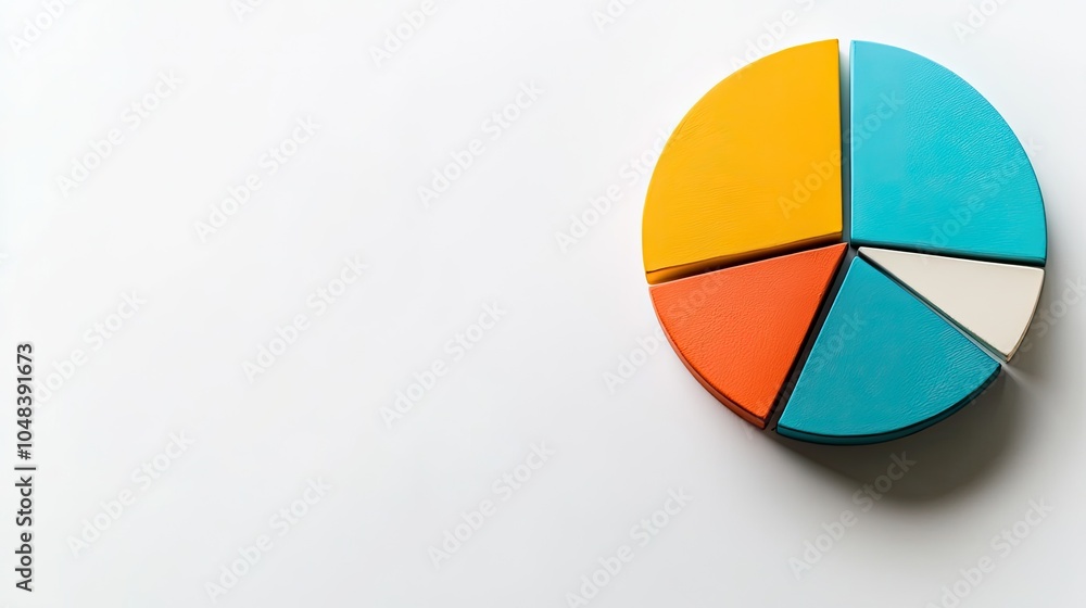 Colorful Pie Chart with Segments on White Background Colorful Pie Chart with Segments on White Background