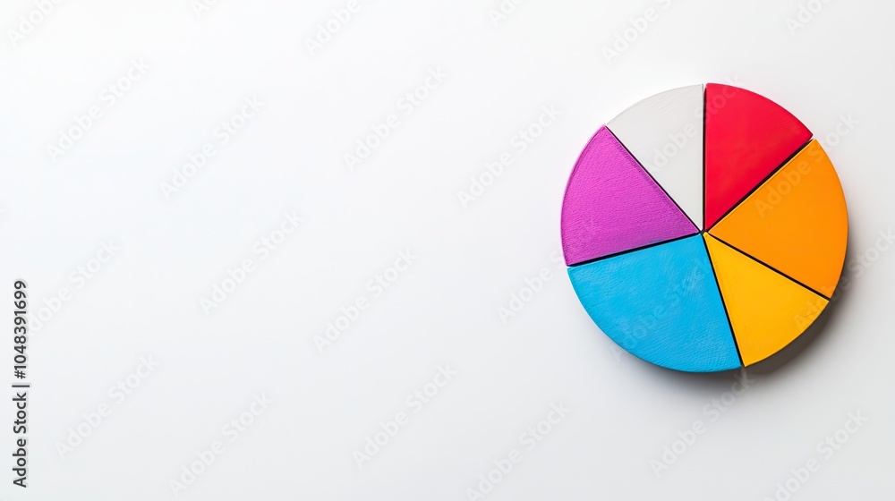 Colorful Pie Chart on Clean White Background Colorful Pie Chart on Clean White Background