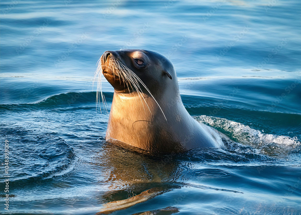 Obraz premium a sea lion swimming off the coast of Chile