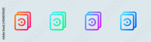 Episode line icon in gradient colors. Series signs vector illustration.