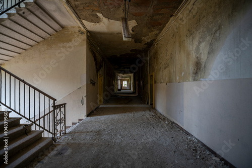 Forgotten Building in Northern Italy The Old Abandoned Seminary with a Blue Chapel