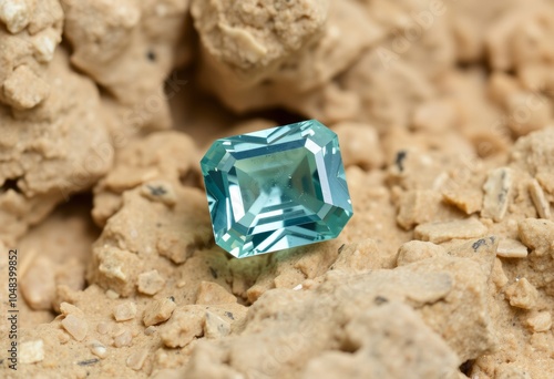 Aquamarine A blue green gemstone often found in pegmatites and s photo