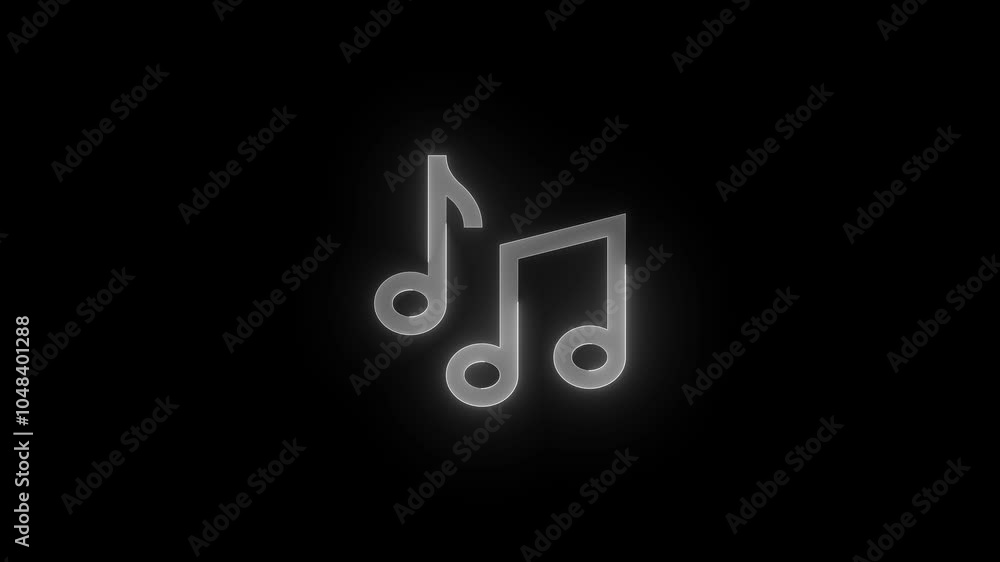 Audio stroke icon glowing neon white color animation Audio stroke icon glowing neon white color animation