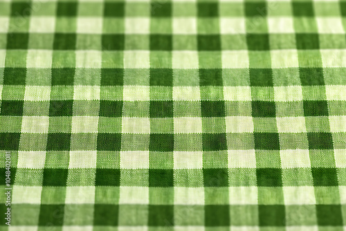 Green gingham plaid pattern, seamless.