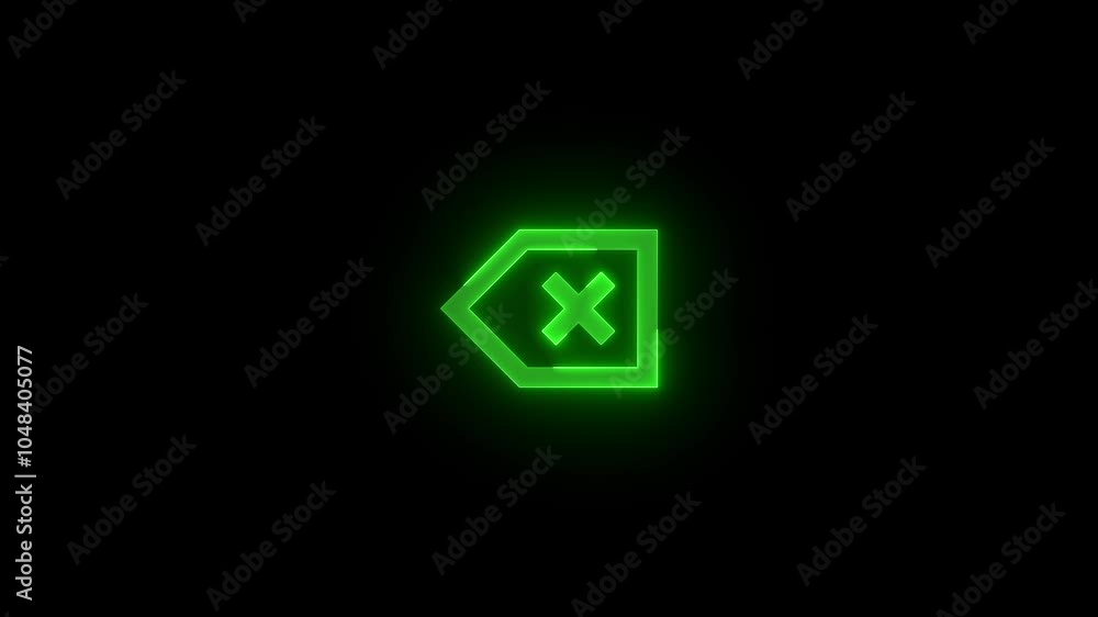 Back space qwerty sm stroke icon glowing neon green color animation Back space qwerty sm stroke icon glowing neon green color animation