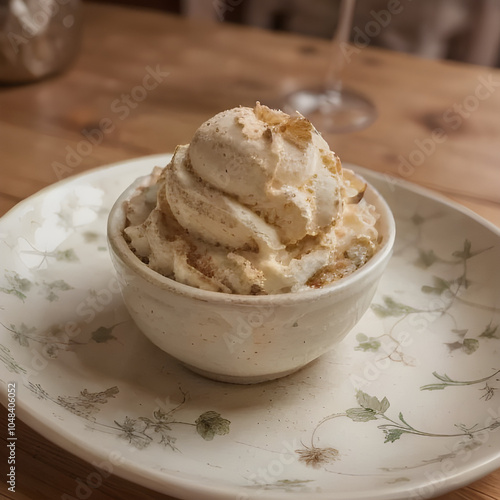 vanilla ice cream closeup food photography